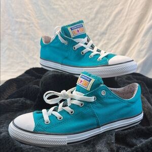 Chuck Taylor All Star Madison Converse- Teal, Paint Splatter Interior, Size 8.5